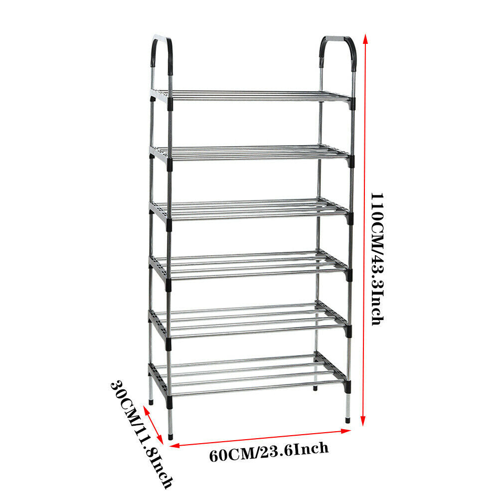3/4/5/6 Tier Extra Large Shoe Rack Space Saving Storage Organiser Shelf Entryway