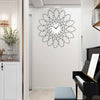 50cm Clear Diamante Beaded Jewelled Black Metal Spike Sunburst Wall Clock UK