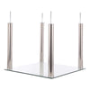 Clear 2 Tiers Glass Stainless Steel Small Display Stand Side Lamp Coffee Table