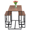 Bar Table and Stool Set For Kitchen Dining Room 4 Metal And Wood Stools High