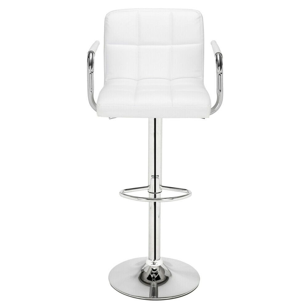 2pcs Bar Stools Leather Chairs Kitchen Breakfast Chairs Swivel Gas Lift 60-80cm