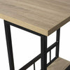 Bar Table Bistro Table MDF Metal Dining Table with 2-Tier Storage Rack Shelves