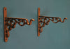 Set of 2 Cast Iron Wall Bracket Garden Hanging Basket Planter Hook (20cm)