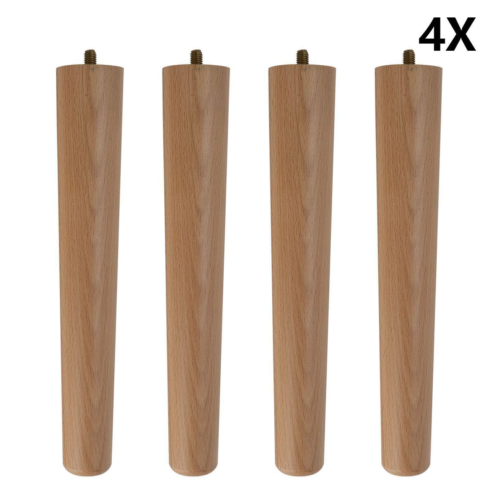 4 x Wooden Table Legs Tapered Pine Beech Ash Table Chair Stool Chest Sofa 4 Size