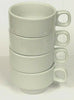 Pack of 4 Stackable White Porcelain Coffee Cups Mugs Tea Chocolate Latte 200ml