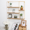 4 Tier Metal Wood Floating Wall Shelf Square Shelving Unit Storage Display Rack