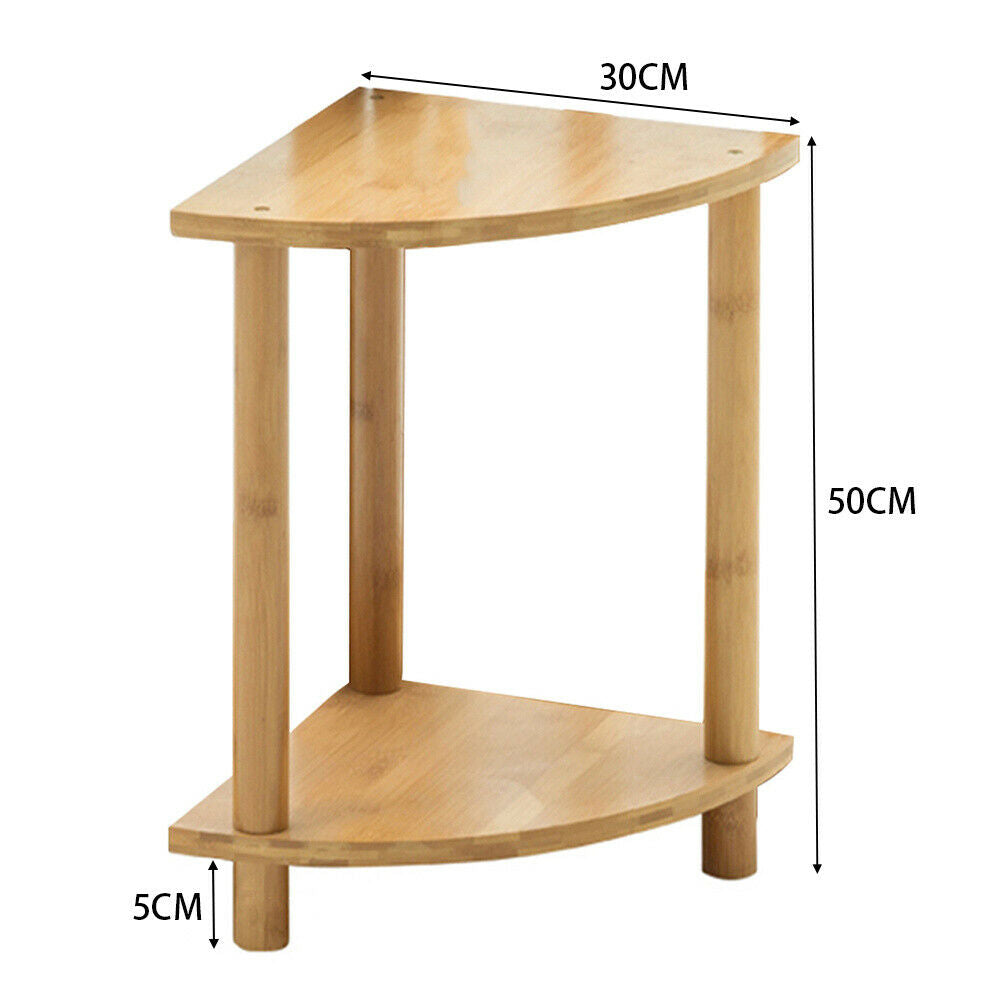 2 Tier Corner Rack Storage Shelves Sofa Side End Coffee Table Plant Holder Stand