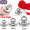 90kg-500kg Double Sided Large Powerful Neodymium Magnet Fishing & 10m Rope Set