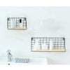 Vintage Industrial Wall Mounted Shelf Unit Metal Wire Floating Shelves Wood Rack