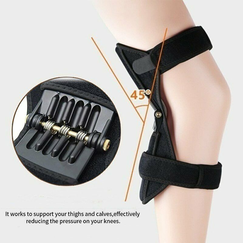 2x Power Lift Joint Support Knee Brace Pad Rebound Spring Force Running Kneepad