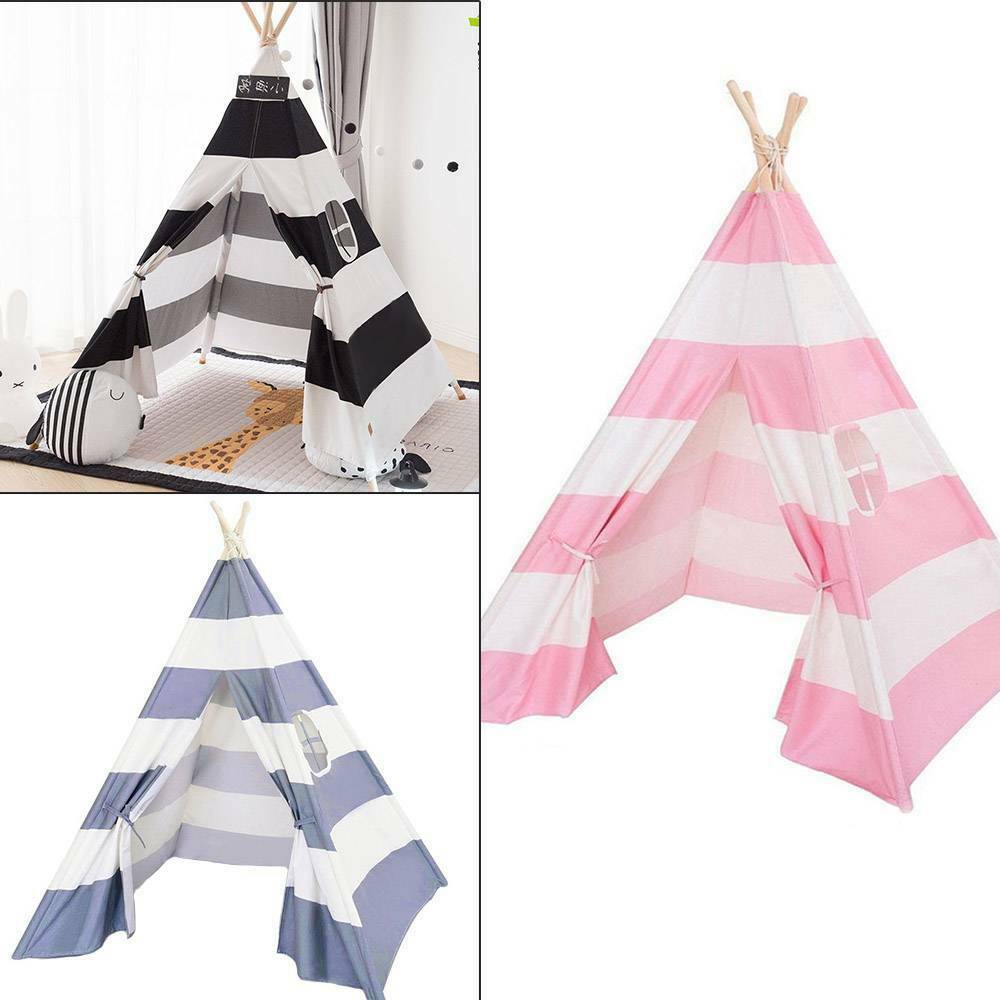 Cotton Canvas Kids Teepee Tent Childrens Wigwam Indoor Outdoor Play House Large