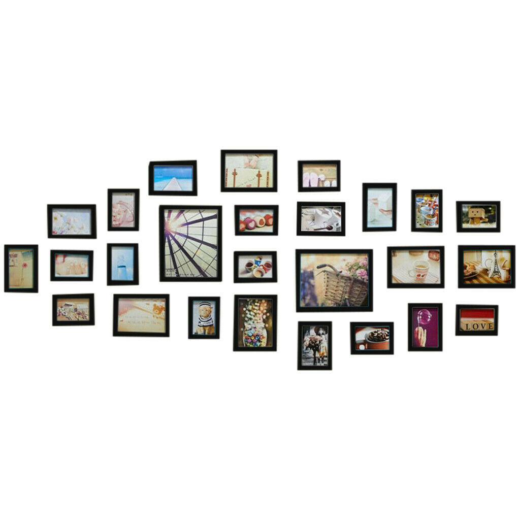 26 PCS Wall Mount Photo Frames Multi Picture Wall Set Home Living Room Decor