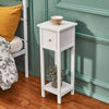 2x White Bedside Tables w/ Drawer Side Indoor Furniture Hallway Storage Bathroom