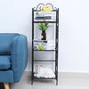 4 Tier Metal Bookcase Bookshelf Shelving Storage Rack Corner Organizer Shelf