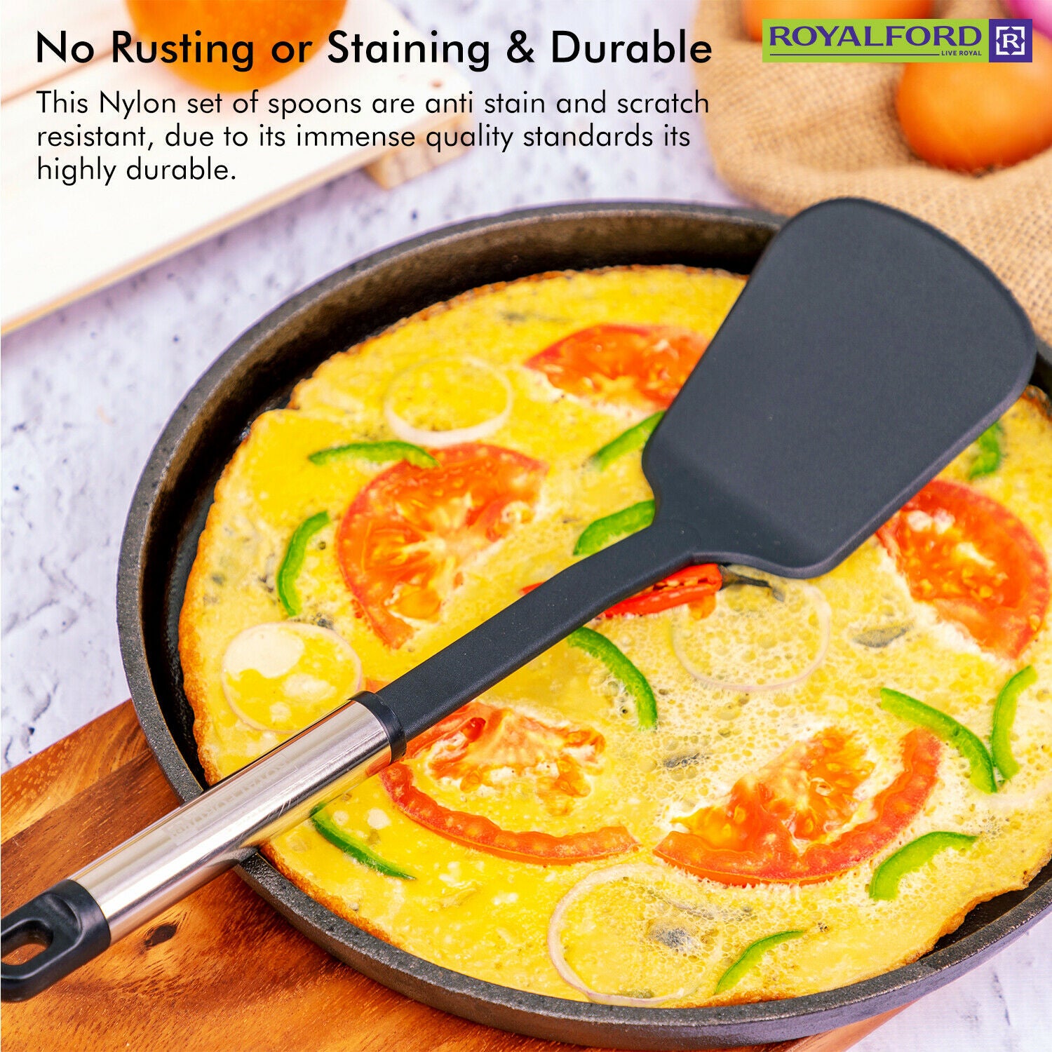 5 Pcs Kitchen Nylon Cooking Utensils Set Non-stick Turner Black