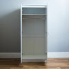2 Door Wardrobe High Gloss Hanging Shelf Solid Wood Bedroom Storage White
