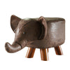 Animal Stool Footstool Footrest Elephant Ottoman Shoe Bench with Sponge Wood Leg