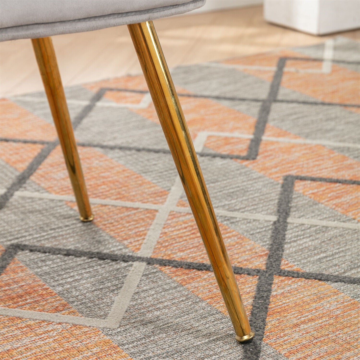 2x Velvet Upholstered Accent Chair Wing Back Armchair w/ Pilows Metal Legs Grey