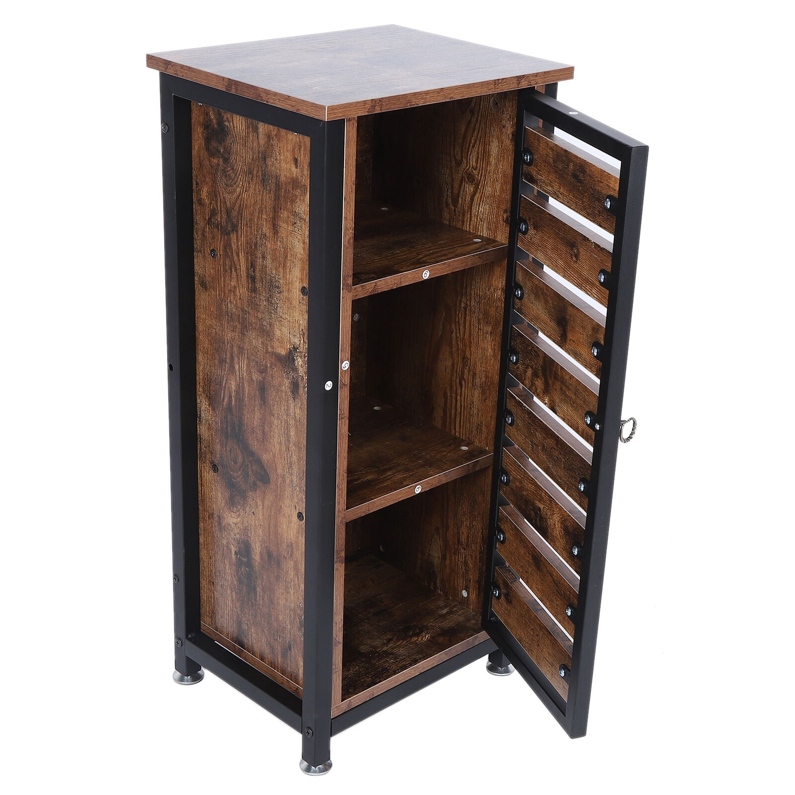 Industrial Bedside Table Cabinet Cupboard Nightstand Floor Freestanding w/ Door