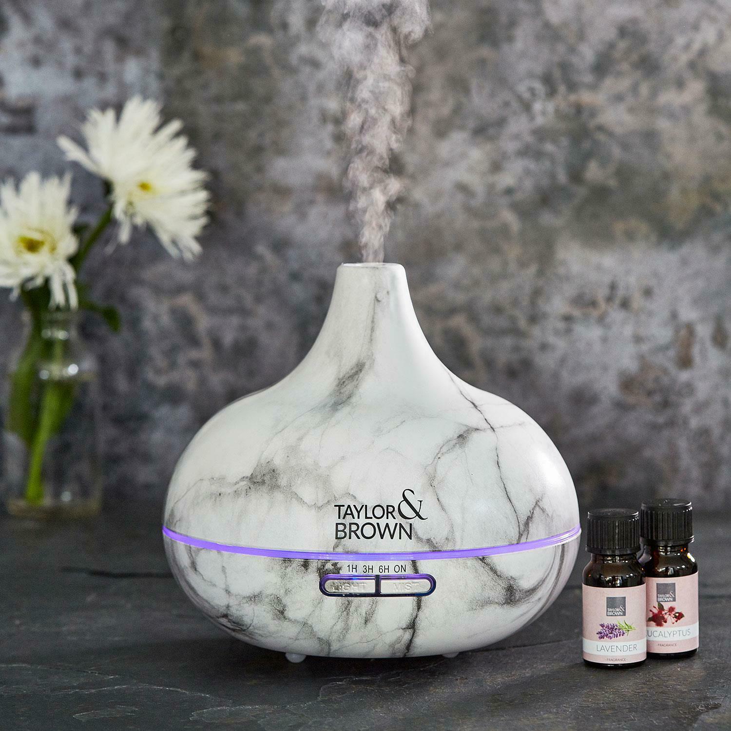 250ml MARBLE EFFECT ESSENTIAL OIL AROMA DIFFUSER ULTRASONIC AIR MIST HUMIDIFIER