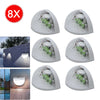 8x SUPER BRIGHT SOLAR POWERED DOOR FENCE WALL LIGHTS LED OUTDOOR GARDEN LIGHTING