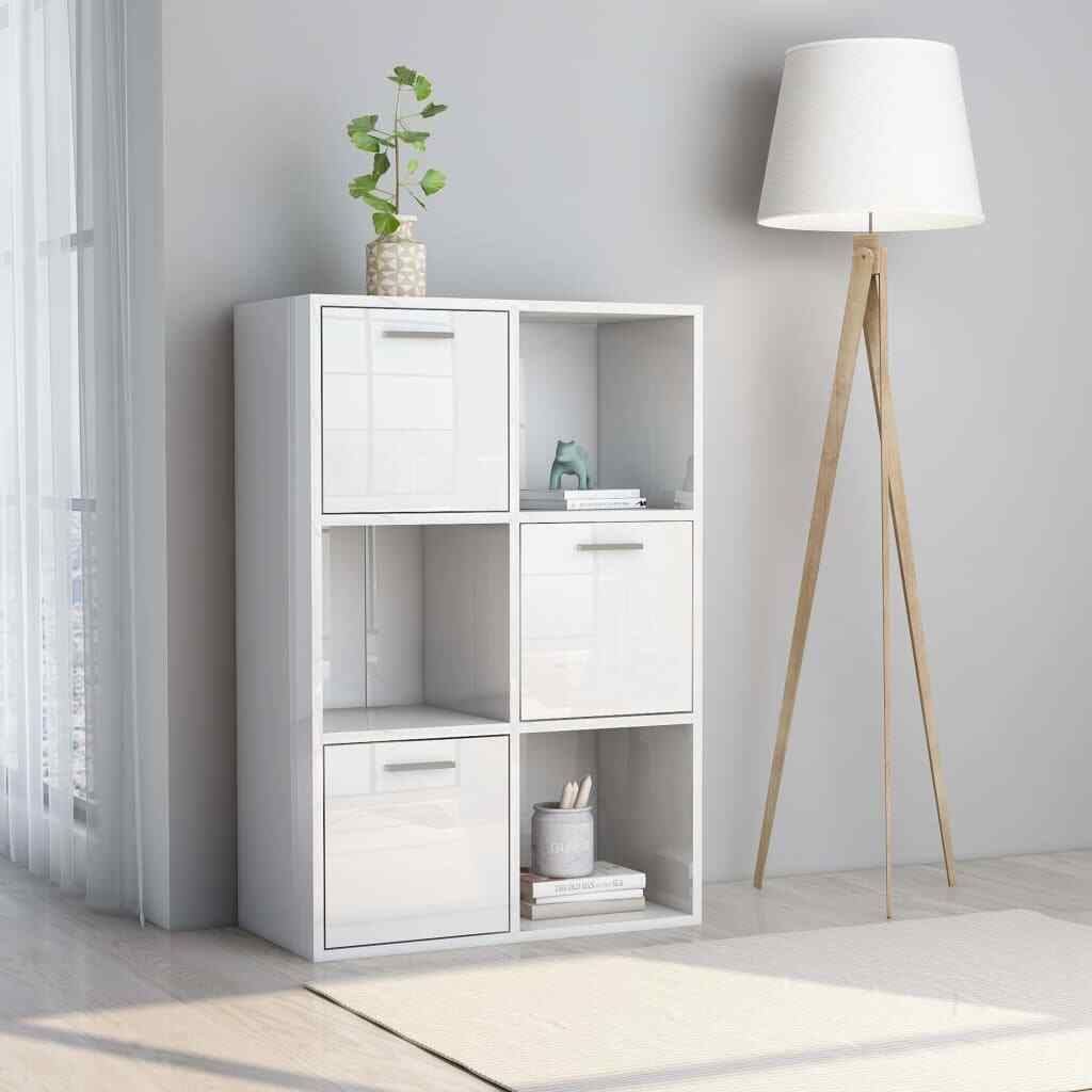 High Gloss Display Cabinet Sideboard Side Table Cupboard Storage Unit Shelf