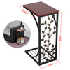 UK 2pcs C Shaped Sofa Side Table End Table Coffee Table Living Room Leaf Pattern