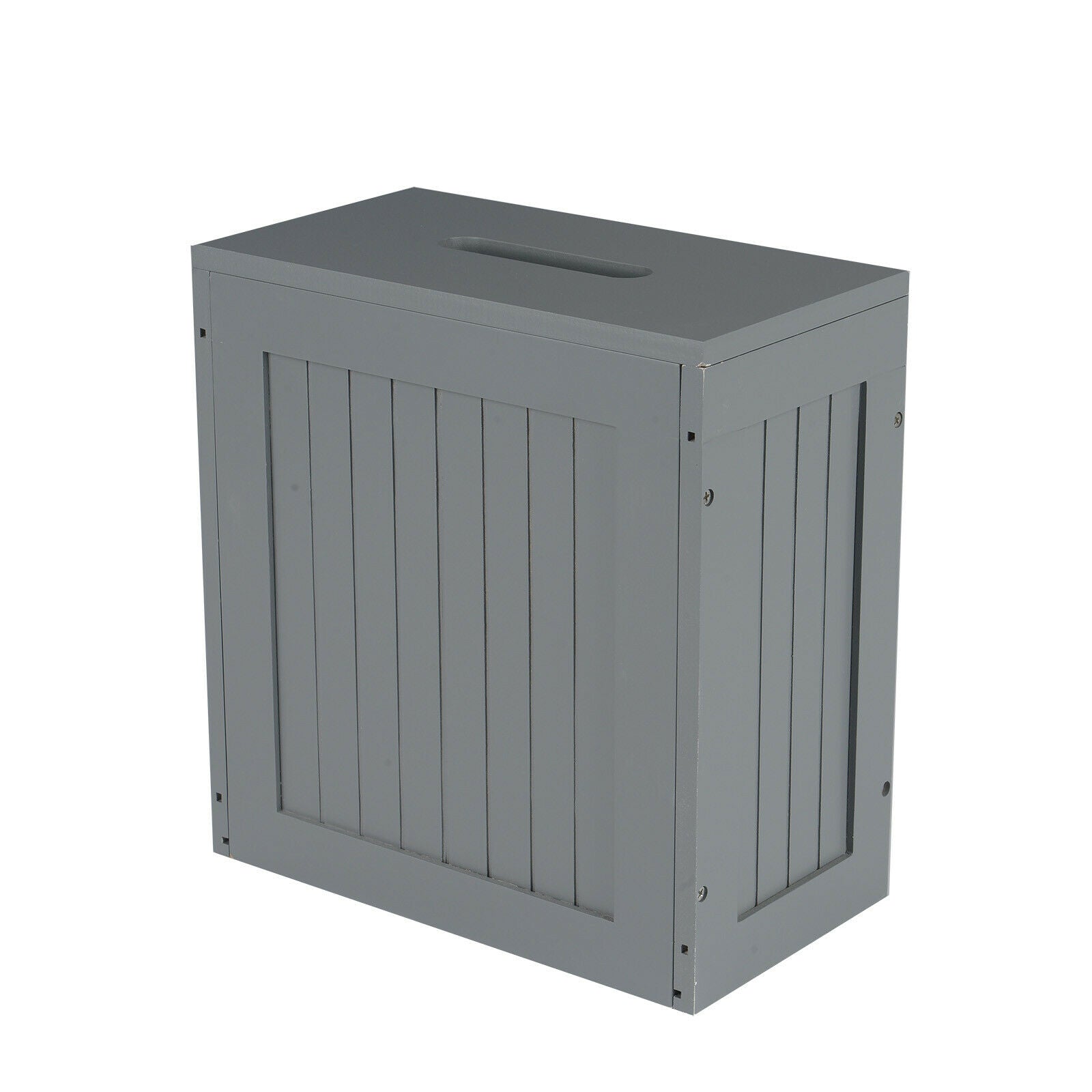 Wooden gray Crisp Finish Small Toilet Cleaning Product Storage Tidy Box Unit