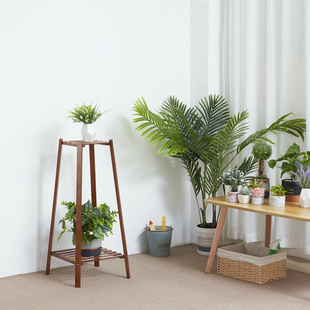 Bamboo 2/3/4 Tier Tall Plant Stand Pot Holder Garden Flower Rack Display Vintage
