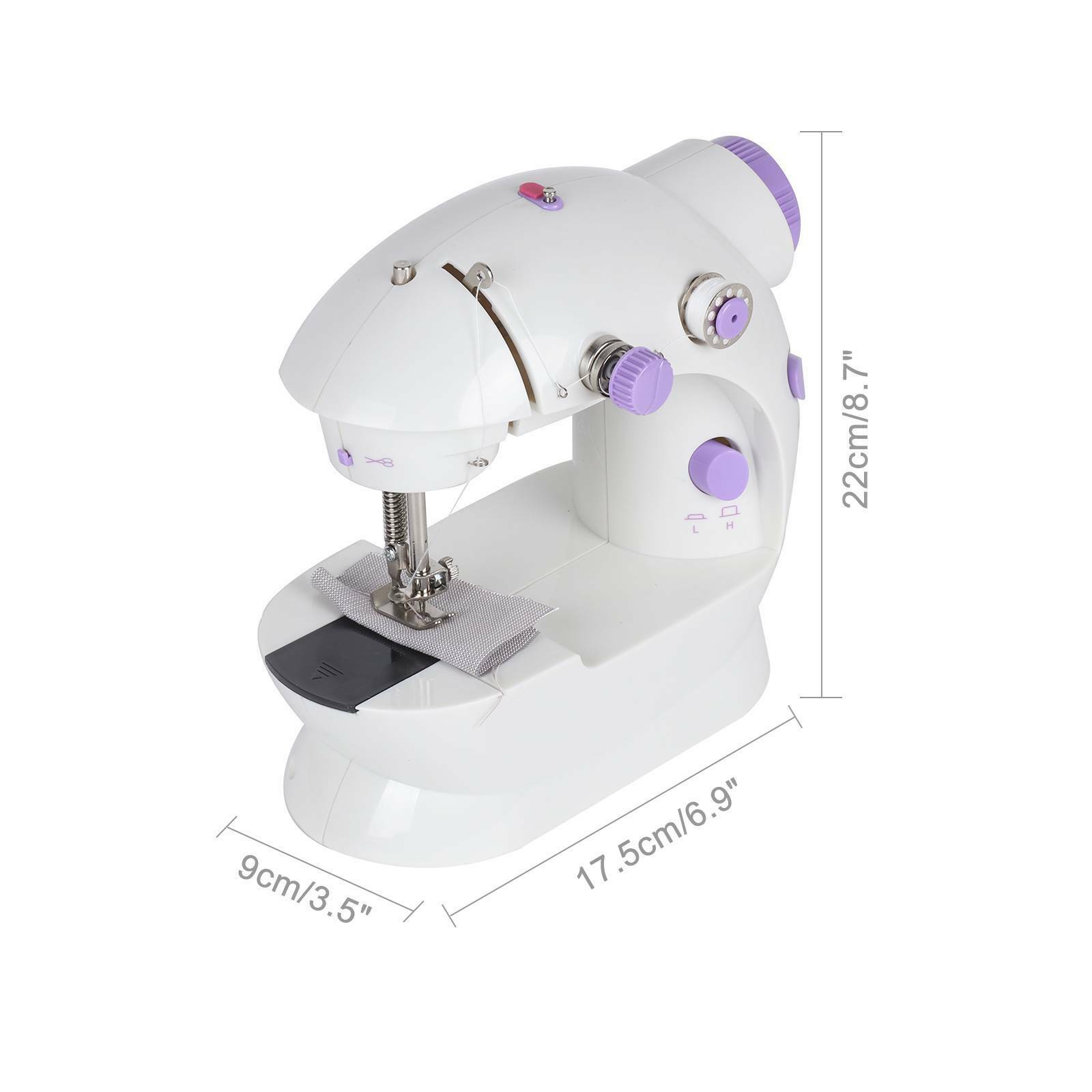 14 Stitch Electric Mini Sewing Machine Overlock 2 Speed Foot Pedal + Needles Kit