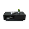 Modern High Gloss Coffee Table With Storage Drawers RGB LED Living Room Wooden