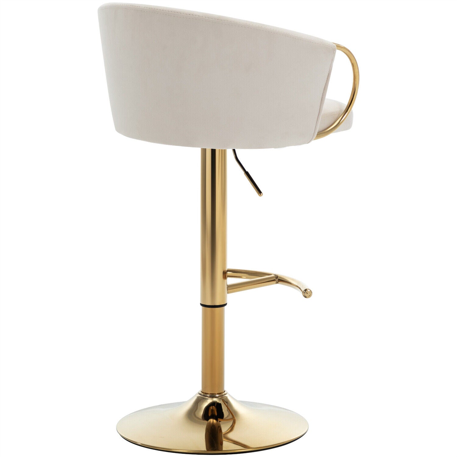 Bar Stools Set of 2 Adjustable Height Swivel Velvet Pub Bar Lounge Chairs Beige