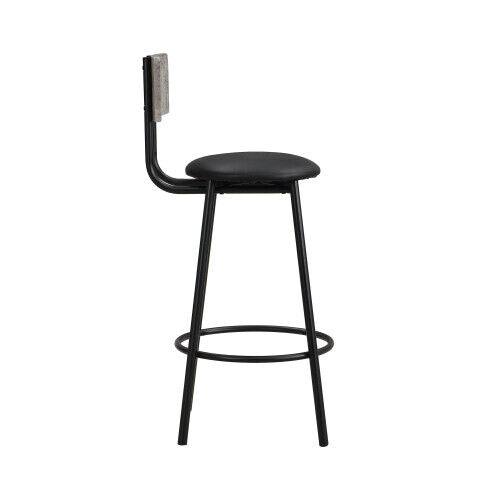 Industrial Bar Table Set, 3 Piece Kitchen Breakfast Bar Table Dining Room Set HT