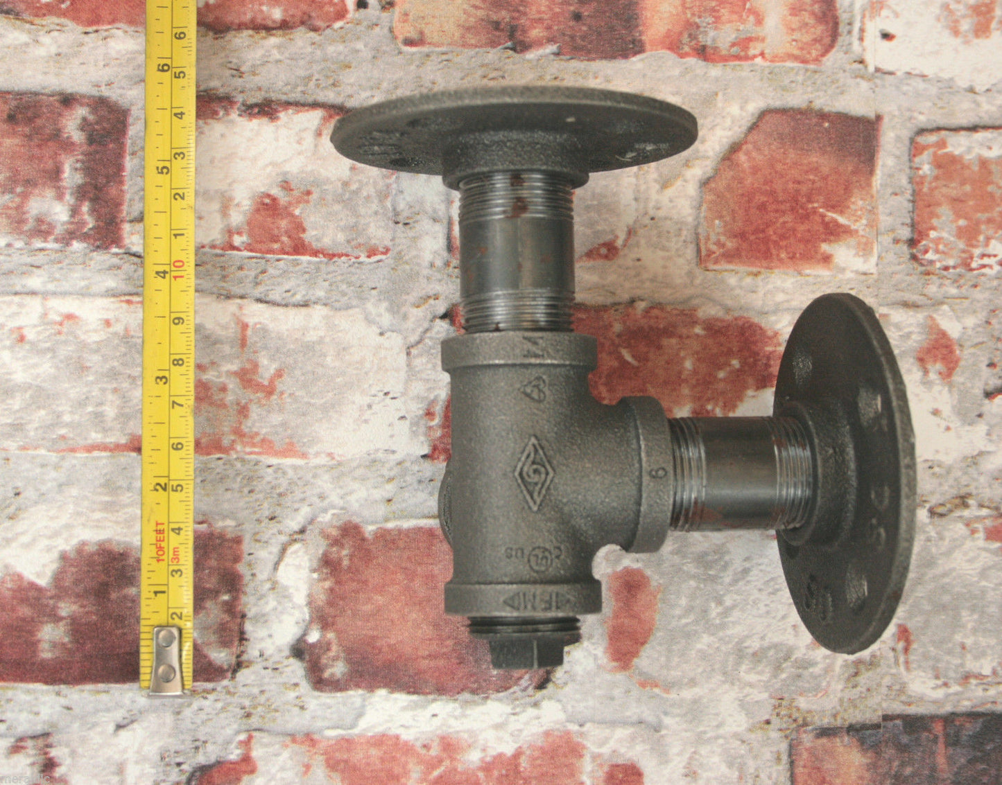 Industrial Steel Pipe Shelf Bracket Holder DIY 1 Pair Tee Nut Style