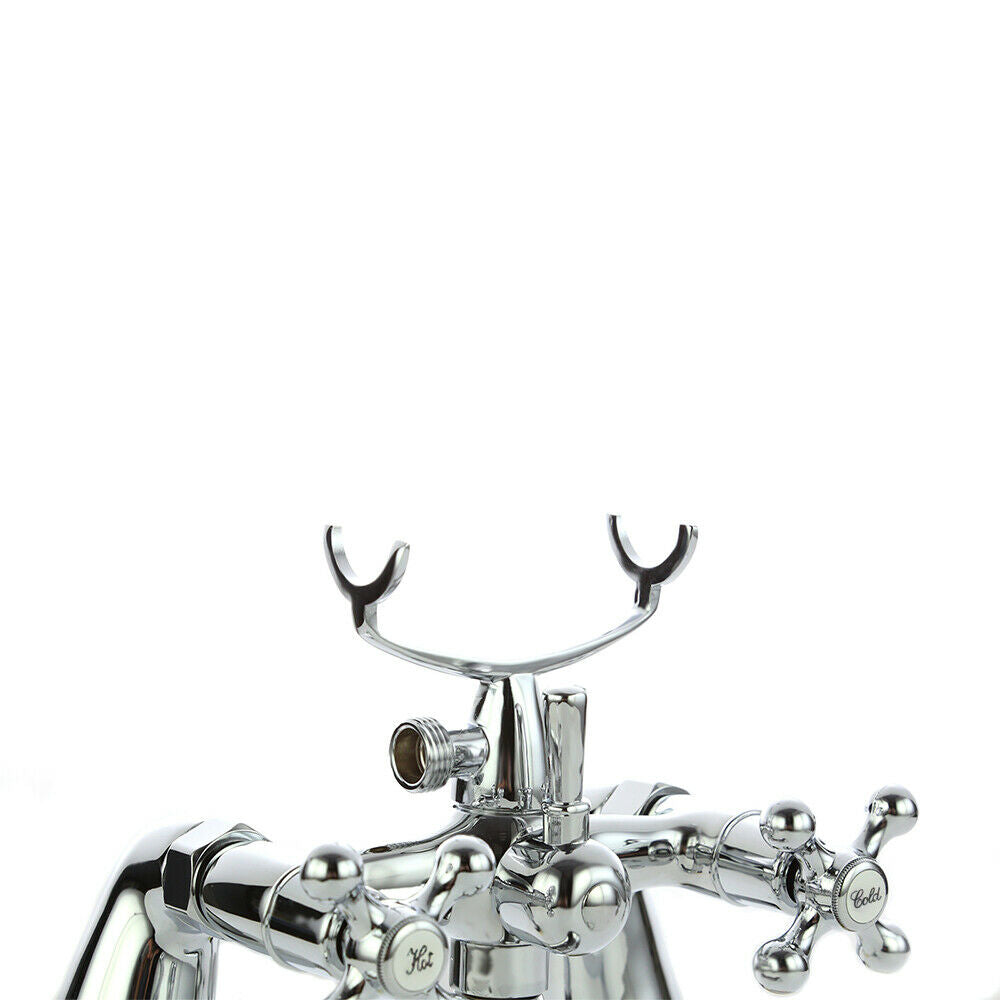 UK Traditional Bath Filler Shower Mixer Tap with Handset Bathroom Taps Chrome