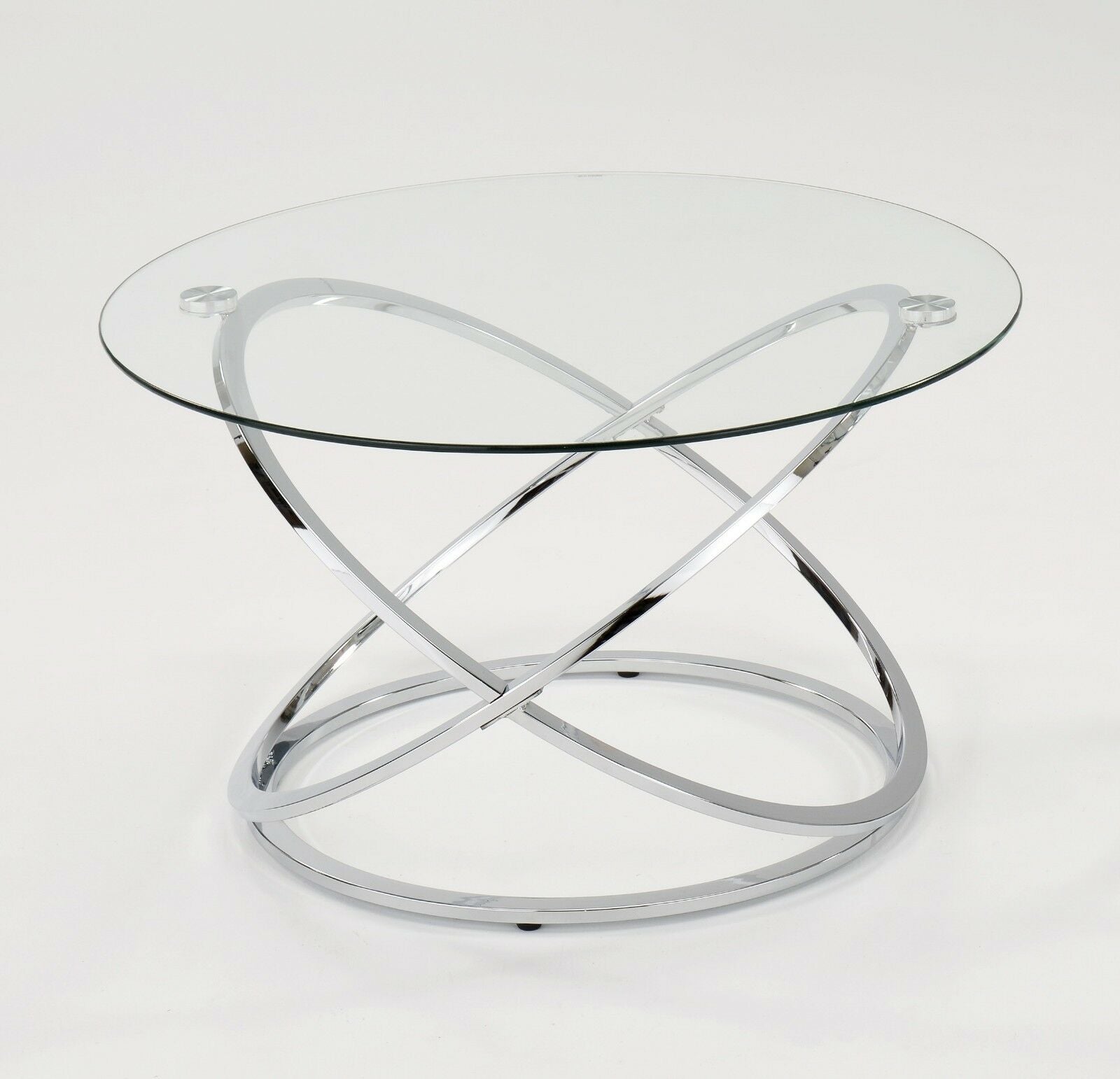 Monarch Clear Glass Round Coffee Table Chrome Base-CFT36/CH