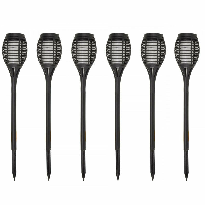 3 6PK Solar LED Garden Lights Stake Post Patio Path Outdoor Fire Flame Lighting