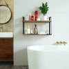 Durable Rustic Pine Wood Wall Floating Shelves Shelf for Kitchen Bedroom Storage