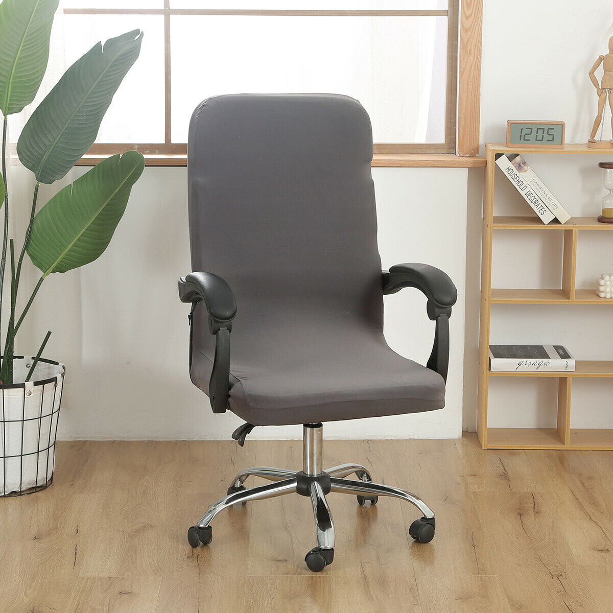 Office Chair Covers Large Stretch Computer Rotating Desk Slipcover with Zipper