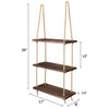 Nostalgic 3 Tier Shelf Wall Hanging Shelves Natural Rope Wooden Floating Shelves