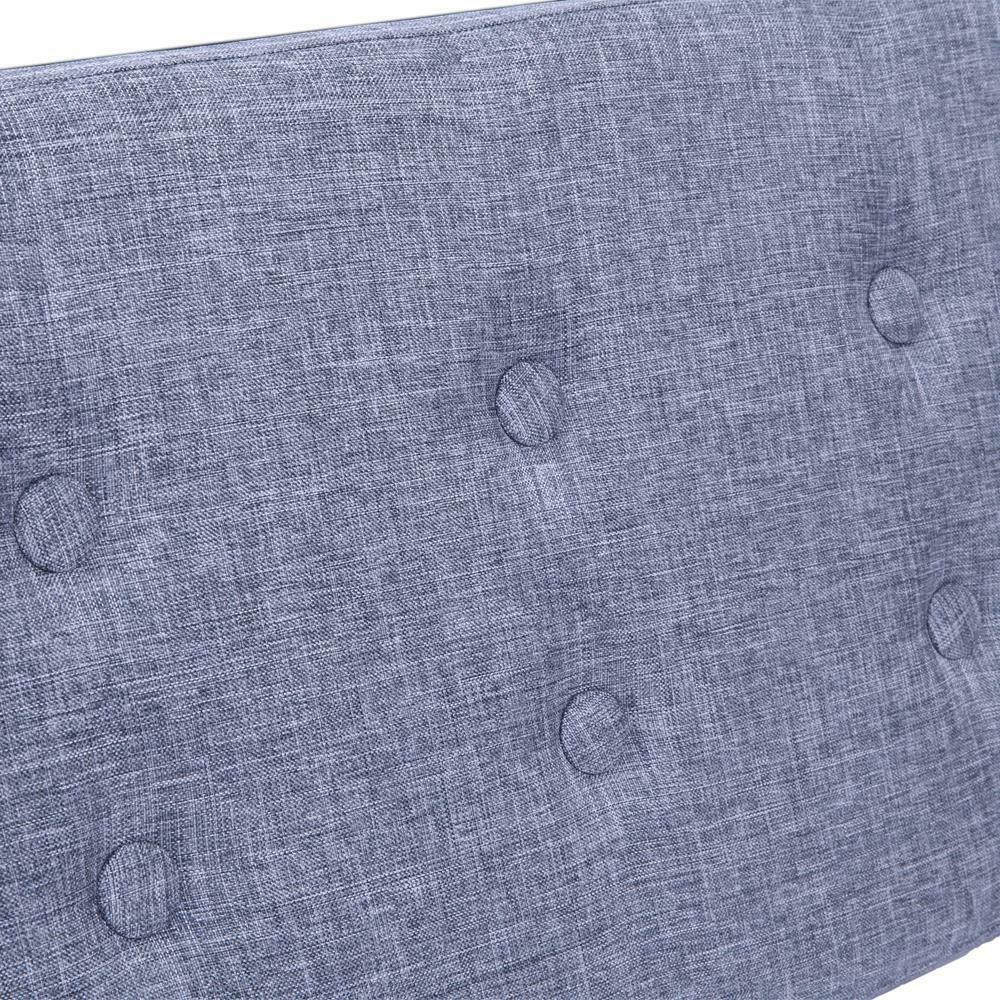 2 SEATER LARGE FOLDING STORAGE OTTOMAN BENCH SEAT BLANKET TOY BUTTON CHEST BOX