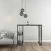 Bar Table Bistro Table MDF Metal Dining Table with 2-Tier Storage Rack Shelves
