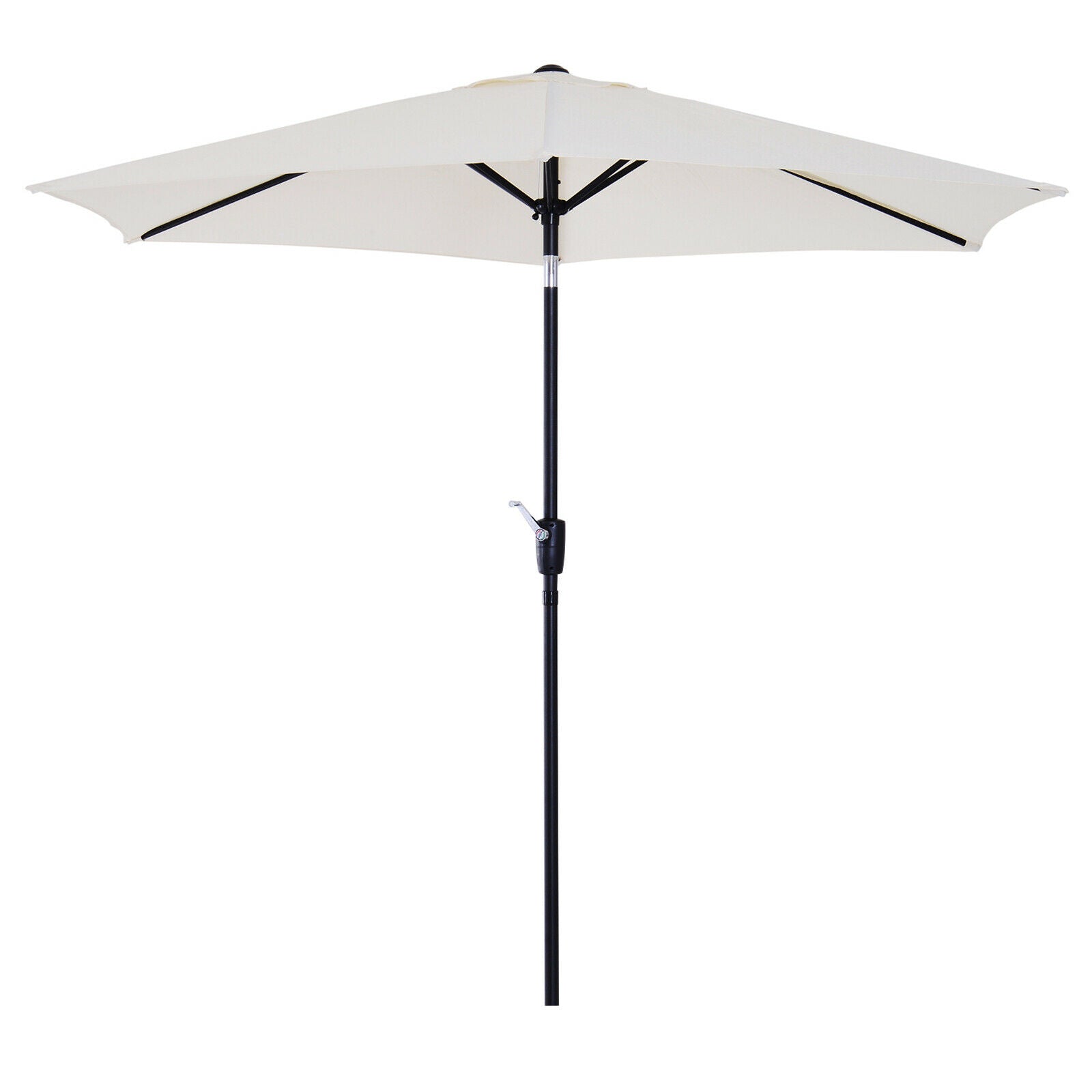 Patio Umbrella Parasol Sun Shade Garden Aluminium Cream White 2.7M