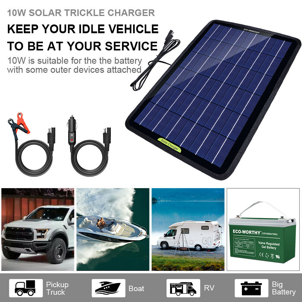 5 Watt 10W Solar Panel 12 Volt Trickle Battery Charger for Car Van Caravan Boat