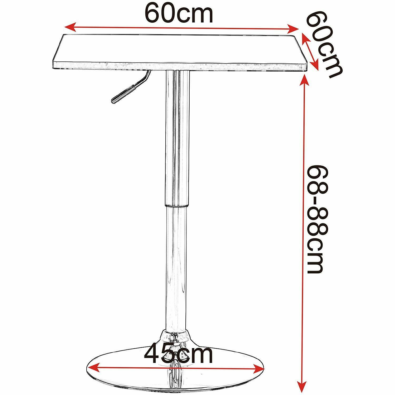 Bar Table Breakfast Swivel Height Adjustable Square Bar Table for Kitchen new