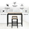 Bar Table and Stool Set For Kitchen Dining Room 2 Metal And Wood Stools High