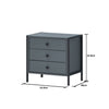 Bedside Table Cabinet Bedroom Furniture Nightstand 3 Drawer Dark Grey