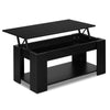 Black Wooden Coffee Table With Storage Lift Top Up Drawer Living Room Furniture