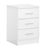 REFLECT XL - 3 Drawer Bedside Table in White High Gloss / Matt White - Bedroom