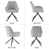 2pcs 180° Swivel Accent Chair Upholstered Armchair Dining Chairs Home Office HT
